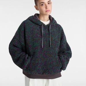 Vans Collett Boucle Knit Multicolor Loose Fit Pullover Skate Hoodie Size Medium